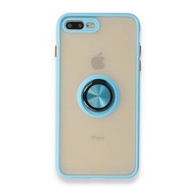 Alan Şanslı iPhone 7 Plus Montreal Yüzüklü Silikon Kapak Buz Mavi Cep Telefonu Kılıfı