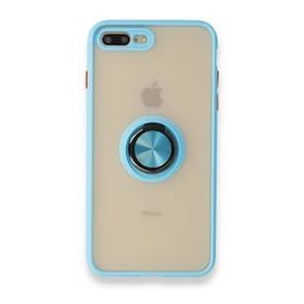 Alan Şanslı iPhone 7 Plus Montreal Yüzüklü Silikon Kapak Buz Mavi Cep Telefonu Kılıfı