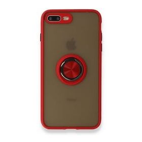 Alan Şanslı iPhone 7 Plus Montreal Yüzüklü Silikon Kapak Kırmızı Cep Telefonu Kılıfı
