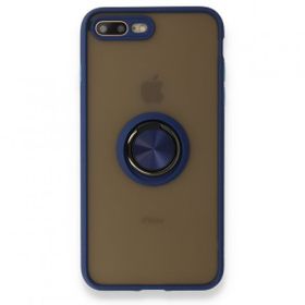 Alan Şanslı iPhone 7 Plus Montreal Yüzüklü Silikon Kapak Lacivert Cep Telefonu Kılıfı