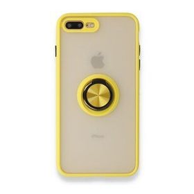 Alan Şanslı iPhone 7 Plus Montreal Yüzüklü Silikon Kapak Sarı Cep Telefonu Kılıfı