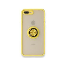 Alan Şanslı iPhone 7 Plus Montreal Yüzüklü Silikon Kapak Sarı Cep Telefonu Kılıfı
