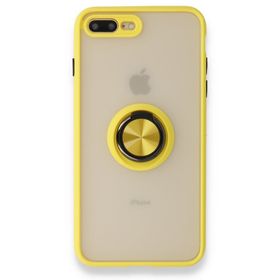 Alan Şanslı iPhone 7 Plus Montreal Yüzüklü Silikon Kapak Sarı Cep Telefonu Kılıfı