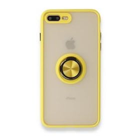 Alan Şanslı iPhone 7 Plus Montreal Yüzüklü Silikon Kapak Sarı Cep Telefonu Kılıfı