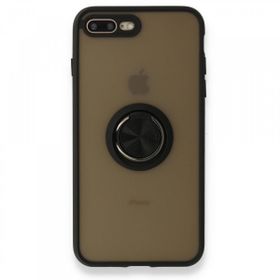 Alan Şanslı iPhone 7 Plus Montreal Yüzüklü Silikon Kapak Siyah Cep Telefonu Kılıfı