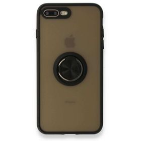 Alan Şanslı iPhone 7 Plus Montreal Yüzüklü Silikon Kapak Siyah Cep Telefonu Kılıfı