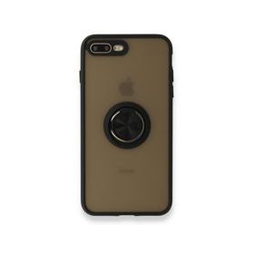 Alan Şanslı iPhone 7 Plus Montreal Yüzüklü Silikon Kapak Siyah Cep Telefonu Kılıfı