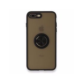 Alan Şanslı iPhone 7 Plus Montreal Yüzüklü Silikon Kapak Siyah Cep Telefonu Kılıfı