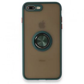 Alan Şanslı iPhone 7 Plus Montreal Yüzüklü Silikon Kapak Yeşil Cep Telefonu Kılıfı