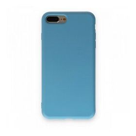 Alan Şanslı iPhone 7 Plus Nano İçi Kadife Silikon Mavi Cep Telefonu Kılıfı