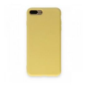 Alan Şanslı iPhone 7 Plus Nano İçi Kadife Silikon Sarı Cep Telefonu Kılıfı