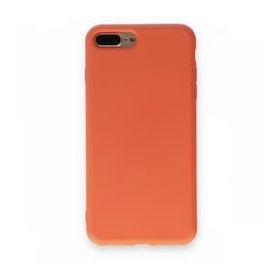 Alan Şanslı iPhone 7 Plus Nano İçi Kadife Silikon Turuncu Cep Telefonu Kılıfı