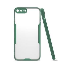 Alan Şanslı iPhone 7 Plus Platin Silikon Yeşil Cep Telefonu Kılıfı