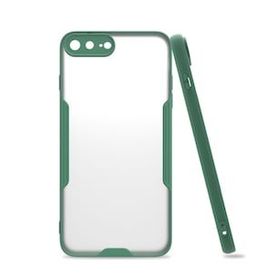 Alan Şanslı iPhone 7 Plus Platin Silikon Yeşil Cep Telefonu Kılıfı
