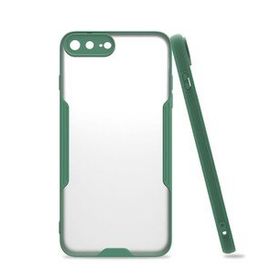 Alan Şanslı iPhone 7 Plus Platin Silikon Yeşil Cep Telefonu Kılıfı