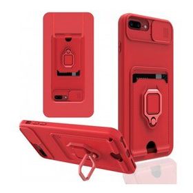 Alan Şanslı iPhone 7 Plus Zuma Kartvizitli Yüzüklü Silikon Kırmızı Kılıf