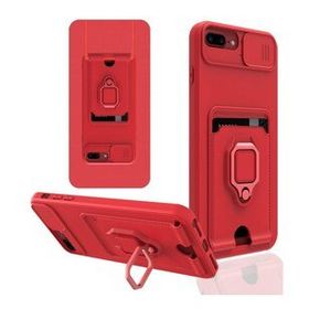 Alan Şanslı iPhone 7 Plus Zuma Kartvizitli Yüzüklü Silikon Kırmızı Kılıf