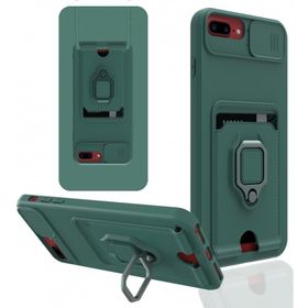 Alan Şanslı iPhone 7 Plus Zuma Kartvizitli Yüzüklü Silikon Yeşil Kılıf