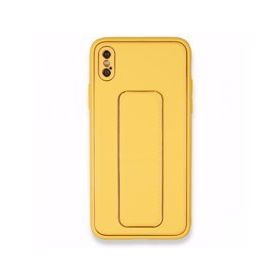 Alan Şanslı iPhone X Coco Deri Standlı Kapak Sarı Kılıf