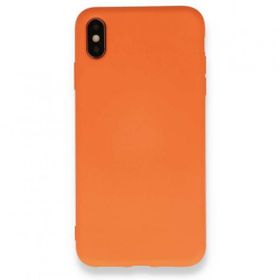Alan Şanslı iPhone X Nano İçi Kadife Silikon Turuncu Kılıf