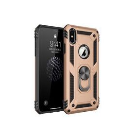 Alan Şanslı iPhone X Sofya Yüzüklü Silikon Kapak Gold Kılıf
