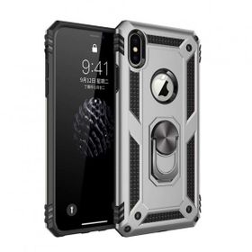Alan Şanslı iPhone X Sofya Yüzüklü Silikon Kapak Gümüş Kılıf