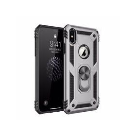 Alan Şanslı iPhone X Sofya Yüzüklü Silikon Kapak Gümüş Kılıf