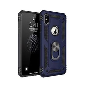 Alan Şanslı iPhone X Sofya Yüzüklü Silikon Kapak Lacivert Kılıf