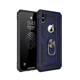 Alan Şanslı iPhone X Sofya Yüzüklü Silikon Kapak Lacivert Kılıf