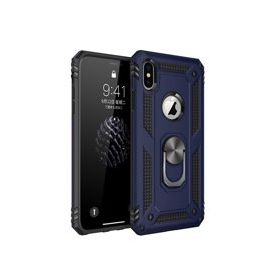 Alan Şanslı iPhone X Sofya Yüzüklü Silikon Kapak Lacivert Kılıf