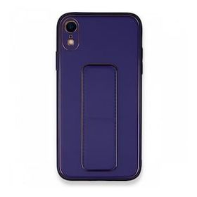 Alan Şanslı iPhone XR Coco Deri Standlı Kapak Mor Kılıf