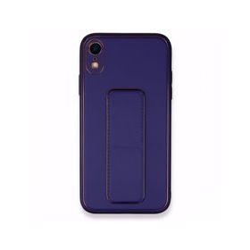 Alan Şanslı iPhone XR Coco Deri Standlı Kapak Mor Kılıf