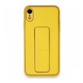 Alan Şanslı iPhone XR Coco Deri Standlı Kapak Sarı Kılıf