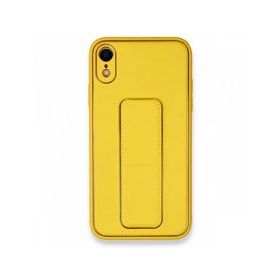 Alan Şanslı iPhone XR Coco Deri Standlı Kapak Sarı Kılıf