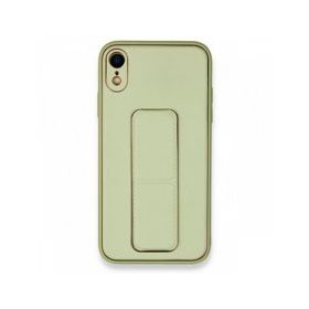 Alan Şanslı iPhone XR Coco Deri Standlı Kapak Su Yeşili Kılıf