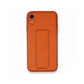 Alan Şanslı iPhone XR Coco Deri Standlı Kapak Turuncu Kılıf