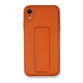 Alan Şanslı iPhone XR Coco Deri Standlı Kapak Turuncu Kılıf