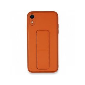 Alan Şanslı iPhone XR Coco Deri Standlı Kapak Turuncu Kılıf