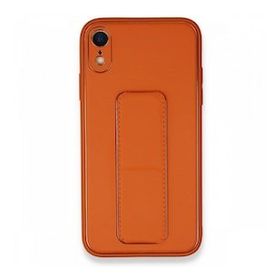 Alan Şanslı iPhone XR Coco Deri Standlı Kapak Turuncu Kılıf