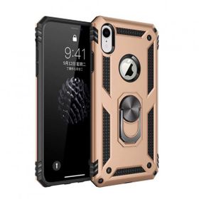 Alan Şanslı iPhone XR Sofya Yüzüklü Silikon Kapak Gold Kılıf