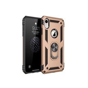 Alan Şanslı iPhone XR Sofya Yüzüklü Silikon Kapak Gold Kılıf
