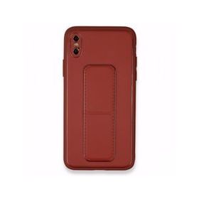 Alan Şanslı iPhone XS Coco Deri Standlı Kapak Fuşya Kılıf