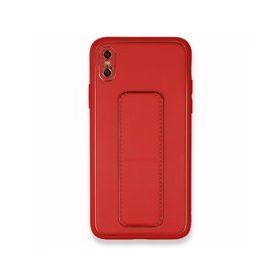 Alan Şanslı iPhone XS Coco Deri Standlı Kapak Kırmızı Kılıf