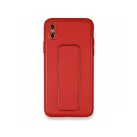 Alan Şanslı iPhone XS Coco Deri Standlı Kapak Kırmızı Kılıf