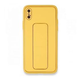 Alan Şanslı iPhone XS Coco Deri Standlı Kapak Sarı Kılıf
