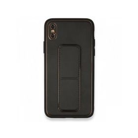 Alan Şanslı iPhone XS Coco Deri Standlı Kapak Siyah Kılıf