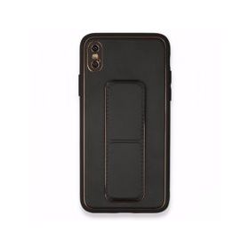 Alan Şanslı iPhone XS Coco Deri Standlı Kapak Siyah Kılıf