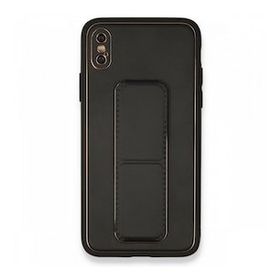 Alan Şanslı iPhone XS Coco Deri Standlı Kapak Siyah Kılıf