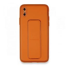 Alan Şanslı iPhone XS Coco Deri Standlı Kapak Turuncu Kılıf