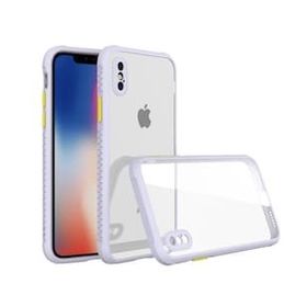 Alan Şanslı iPhone XS Kılıf Miami Şeffaf Silikon Lila Kılıf